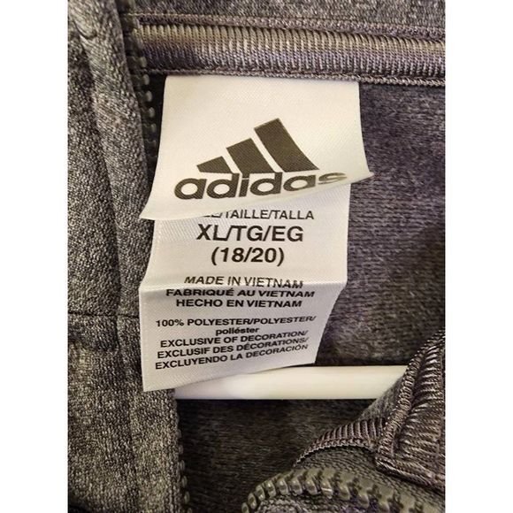 Adidas Adidas boys gray stripe jacket size XL 18/20 - Picture 2 of 6